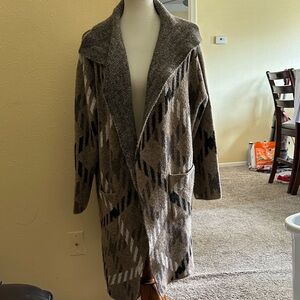 Joseph A Brown and Black Patterned Cape